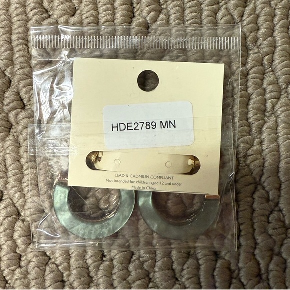 2/$15 - Mint Open Circle Faceted Acetate Earrings - Picture 5 of 5